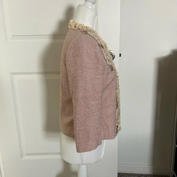 Boston Proper Pink Floral Embellished Blazer - Picture 3 of 10